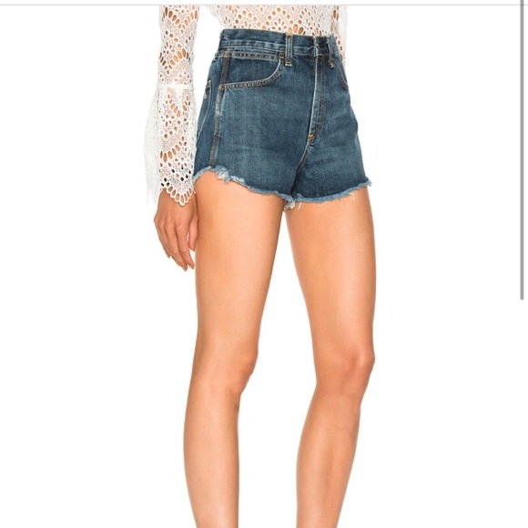 Rag and Bone • Lou High Rise Denim Cutoff Shorts - Picture 2 of 8
